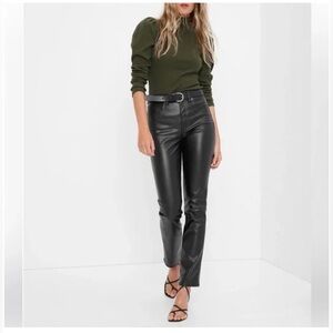 GAP Vintage Slim High Rise Faux-Leather Pants in Black
